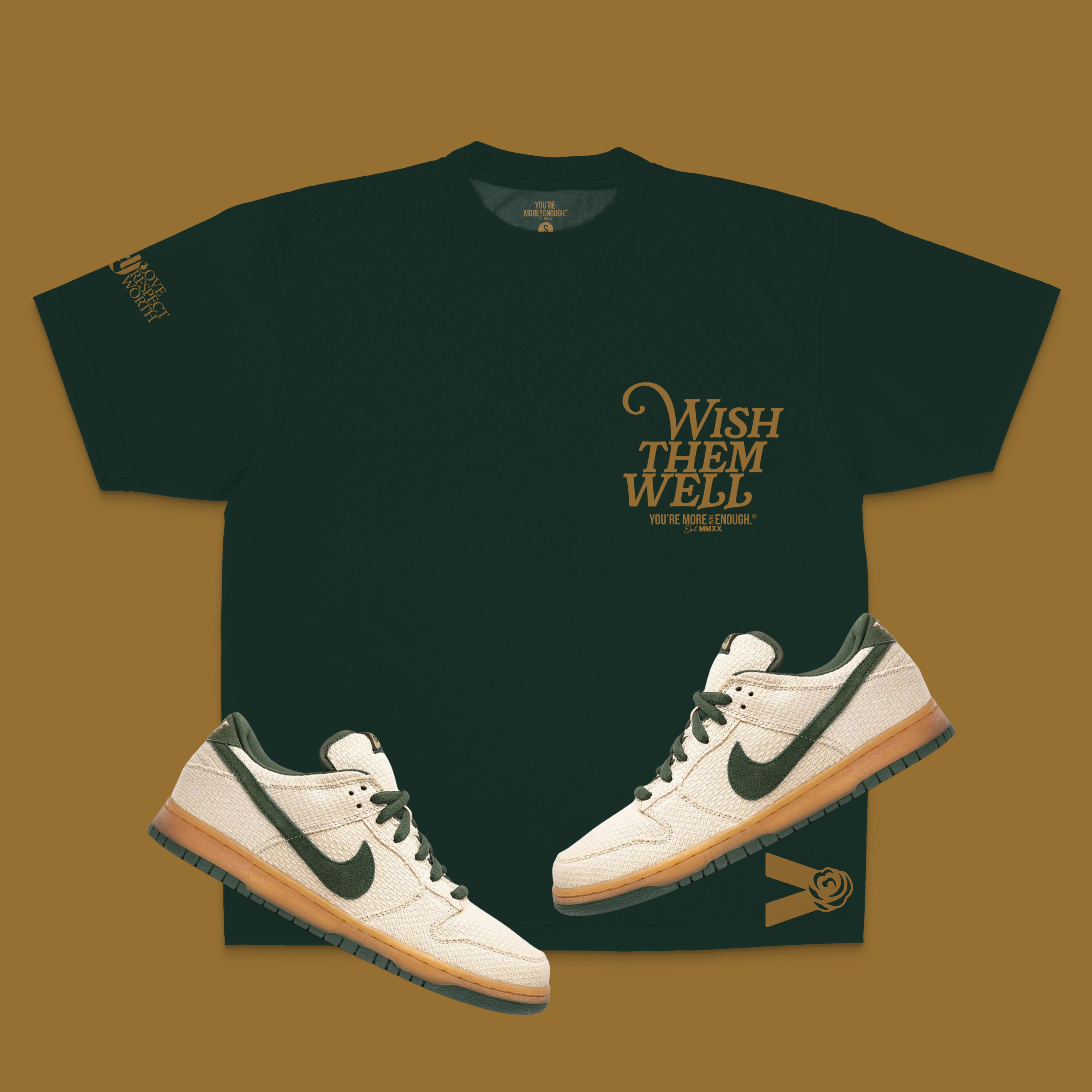 YMTE - Wish Them Well T - Shirt (Forest Green) - You're More Than Enough